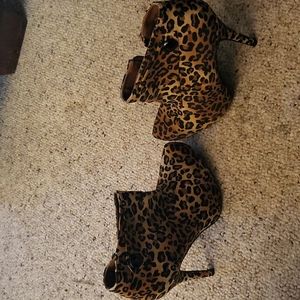 Charlotte Russe leopard ankle boots